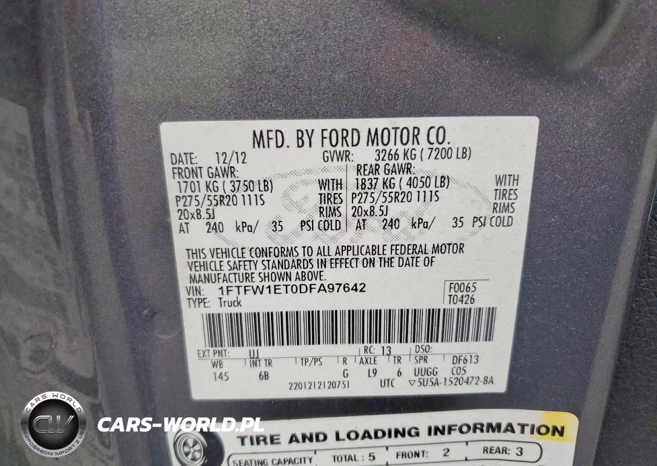 2013 Ford F150 Supercrew VIN:1FTFW1ET0DFA97642 - 12
