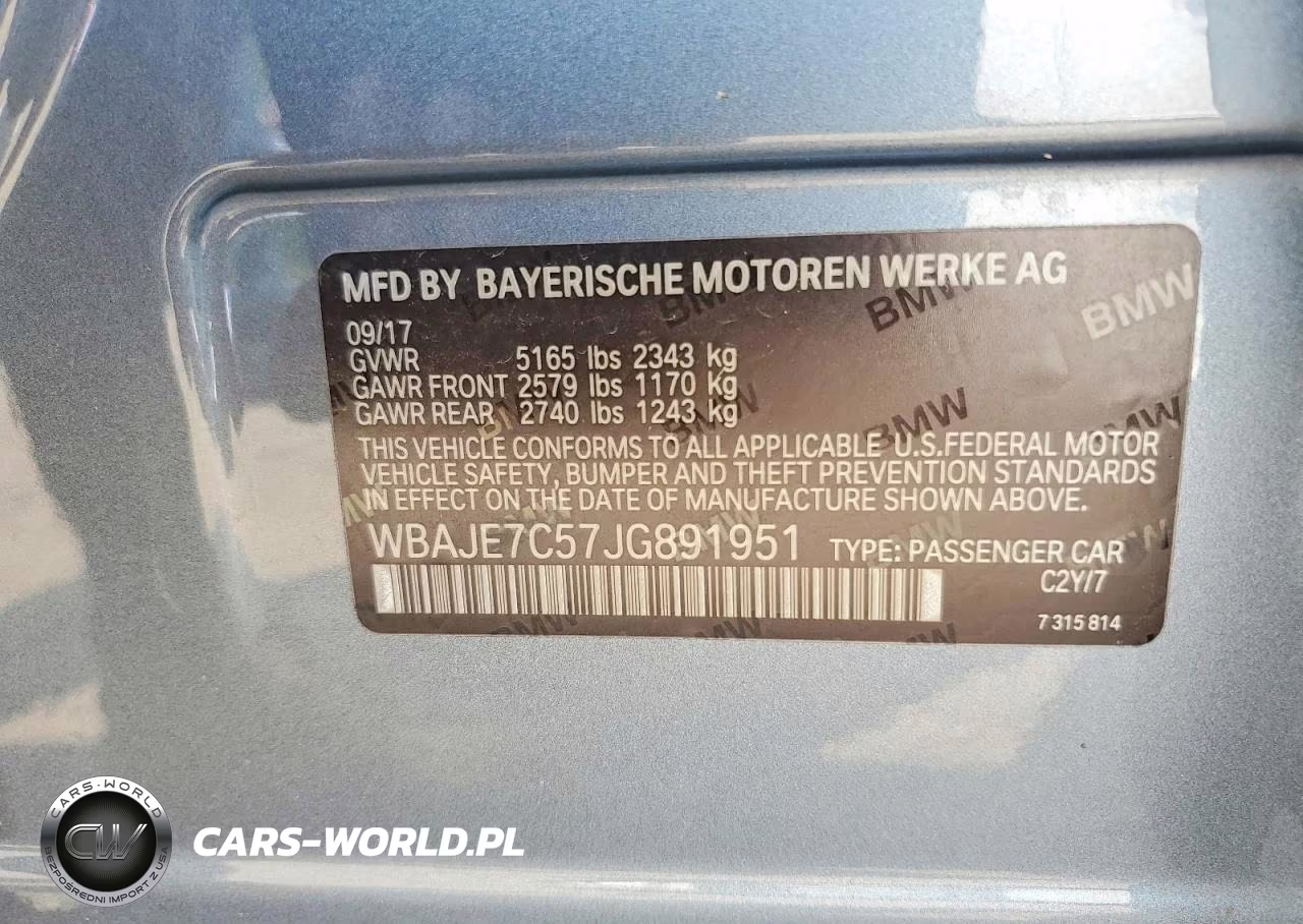 2018 BMW 540 Xi VIN:WBAJE7C57JG891951 - 12