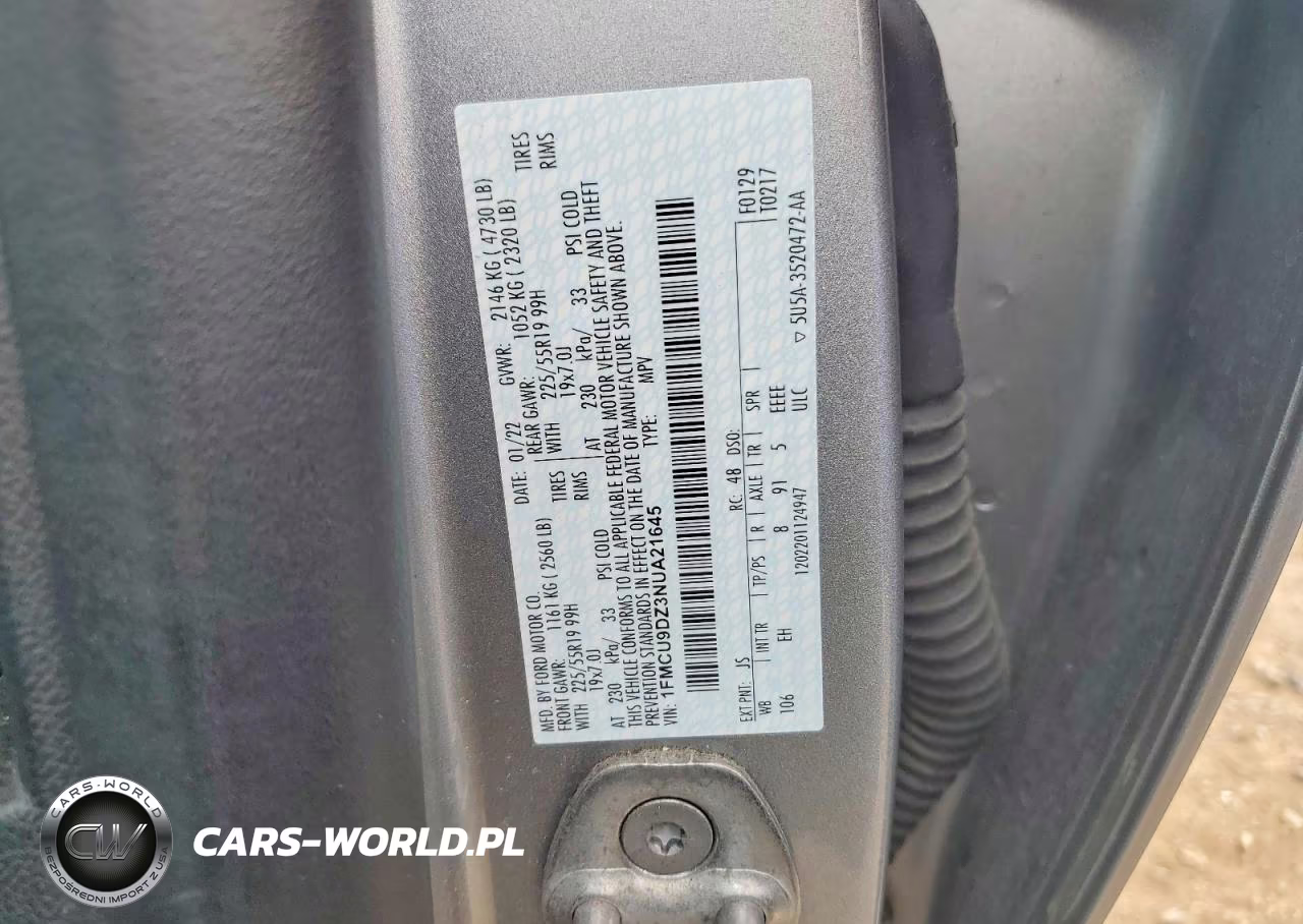 2022 Ford Escape Titanium VIN:1FMCU9DZ3NUA21645 - 13