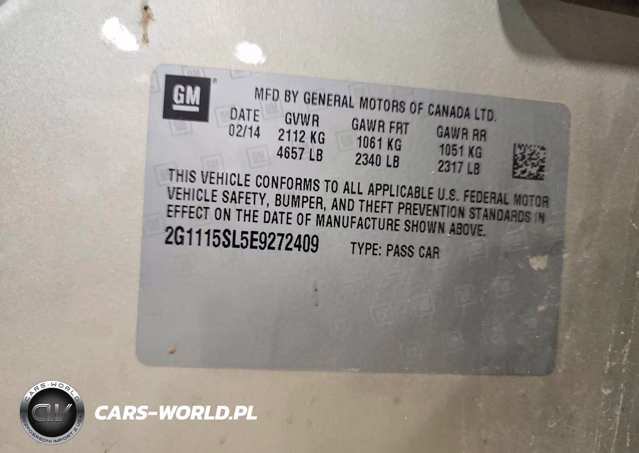 2014 Chevrolet Impala Lt VIN:2G1115SL5E9272409 - 12