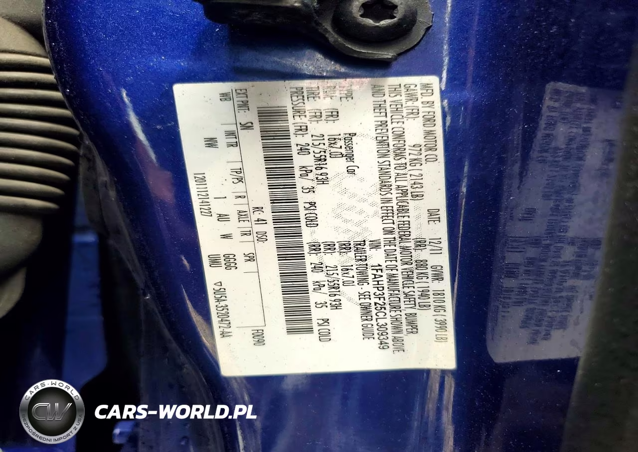 2012 Ford Focus Se VIN:1FAHP3F25CL309349 - 12