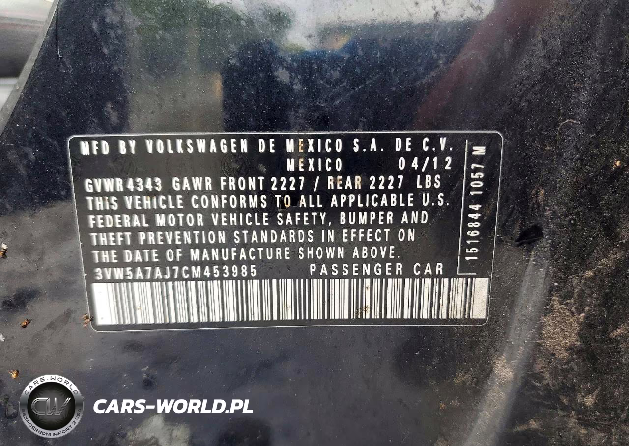 2012 Volkswagen Jetta Gli VIN:3VW5A7AJ7CM453985 - 12