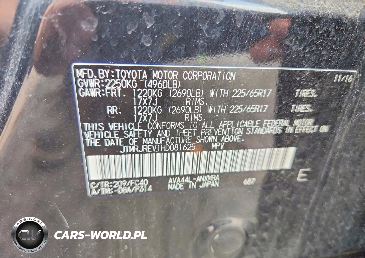 2017 Toyota Rav4 Hybrid Xle VIN:JTMRJREV1HD081625 - 13