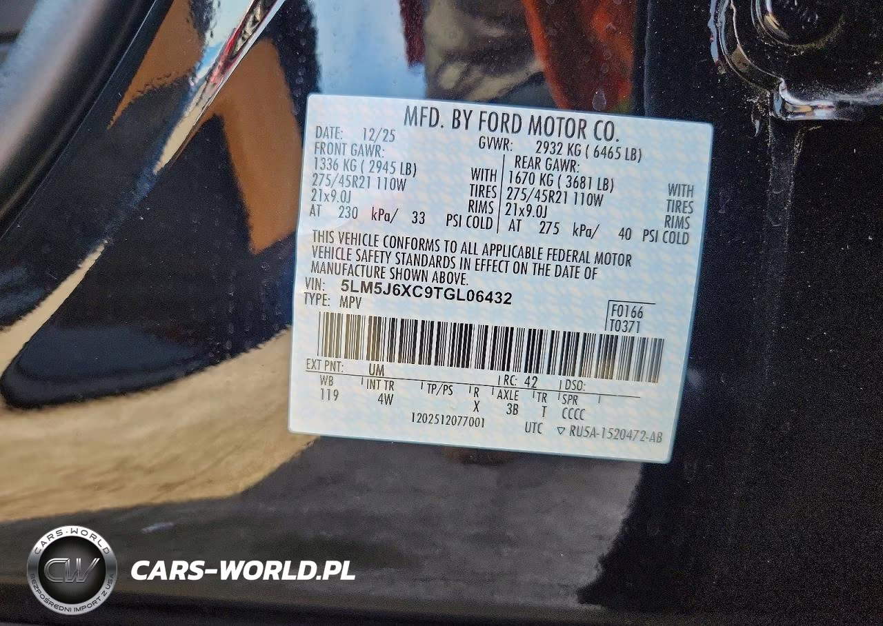 2026 Lincoln Aviator VIN:5LM5J6XC9TGL06432 - 13