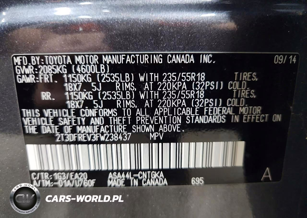 2015 Toyota Rav4 Limited VIN:2T3DFREV3FW238437 - 13