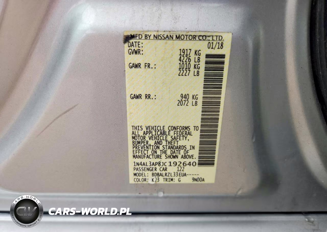 2018 Nissan Altima 2.5 Sl VIN:1N4AL3AP8JC192640 - 12