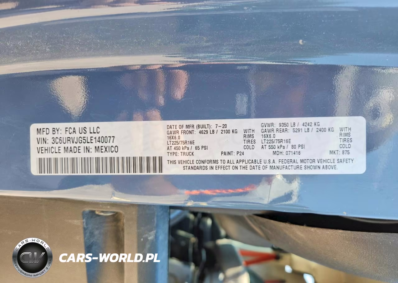 2020 Ram Promaster 3500 Delivery Van VIN:3C6URVJG5LE140077 - 13