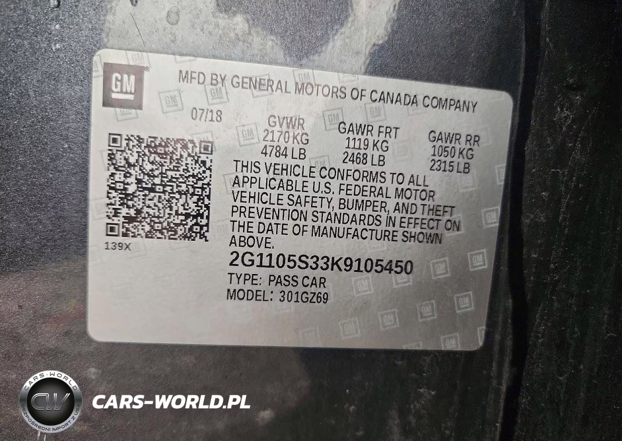2019 Chevrolet Impala Premier VIN:2G1105S33K9105450 - 12