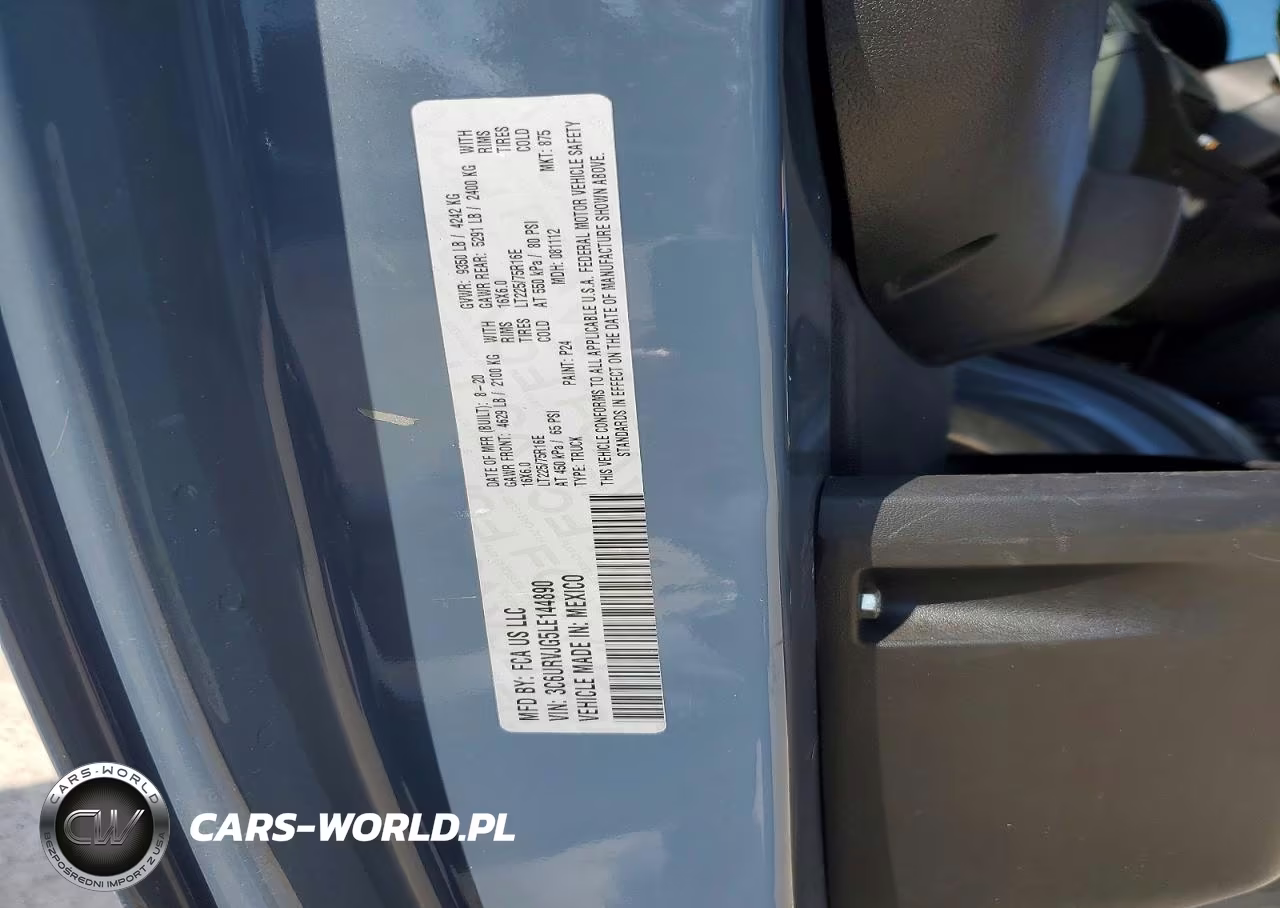 2020 Ram Promaster 3500 Delivery Van VIN:3C6URVJG5LE144890 - 13