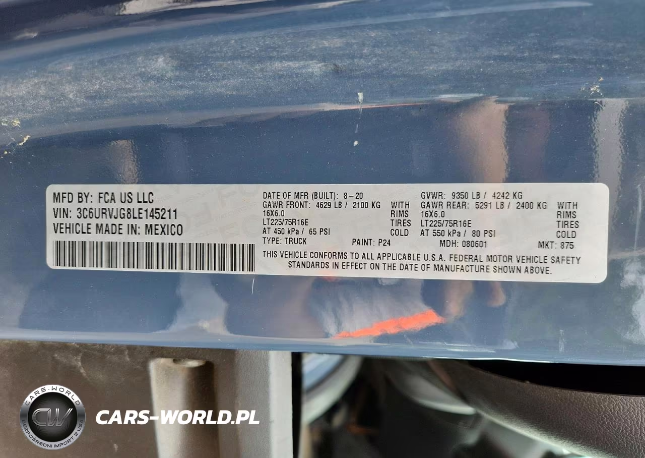 2020 Ram Promaster 3500 Delivery Van VIN:3C6URVJG8LE145211 - 14