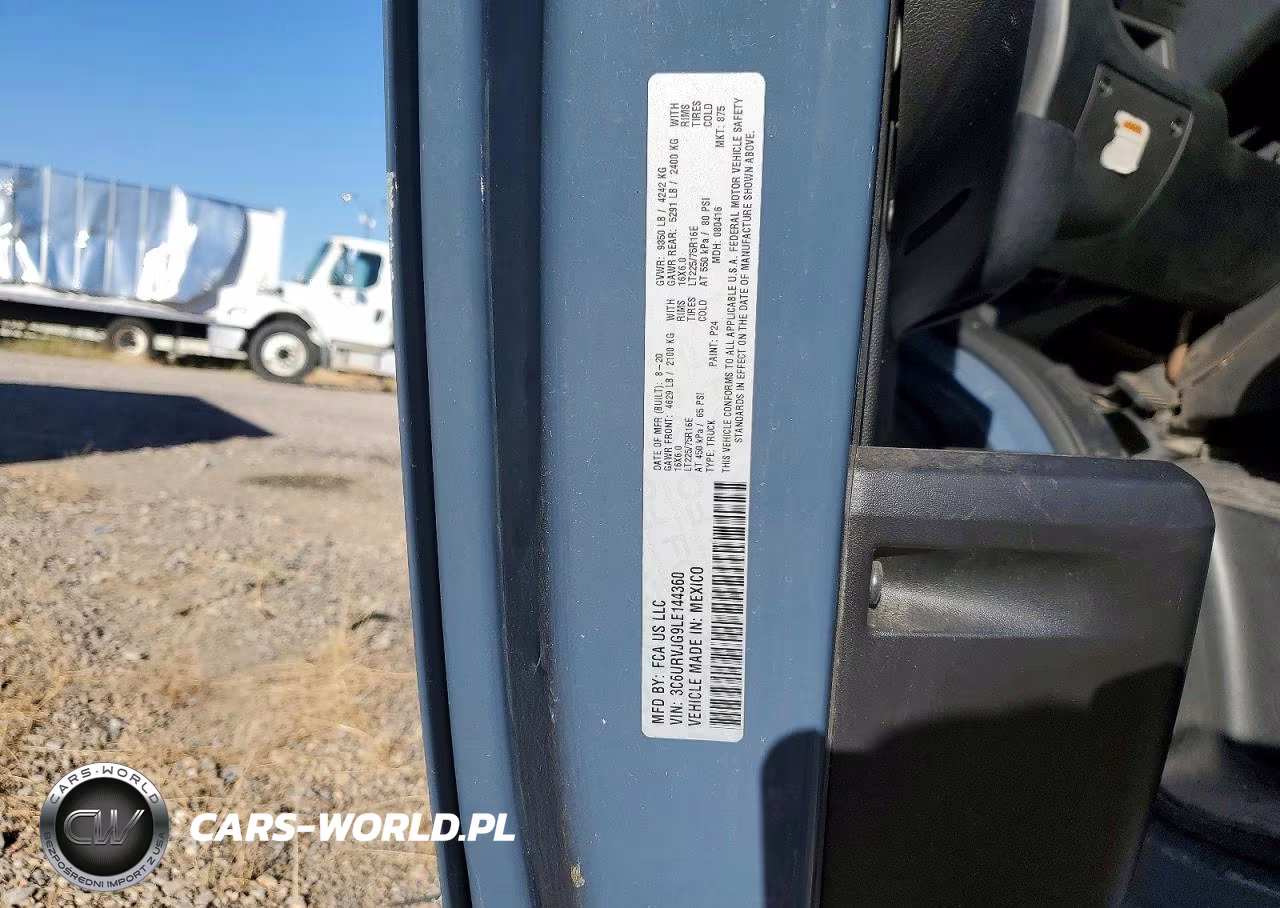 2020 Ram Promaster 3500 Delivery Van VIN:3C6URVJG9LE144360 - 13