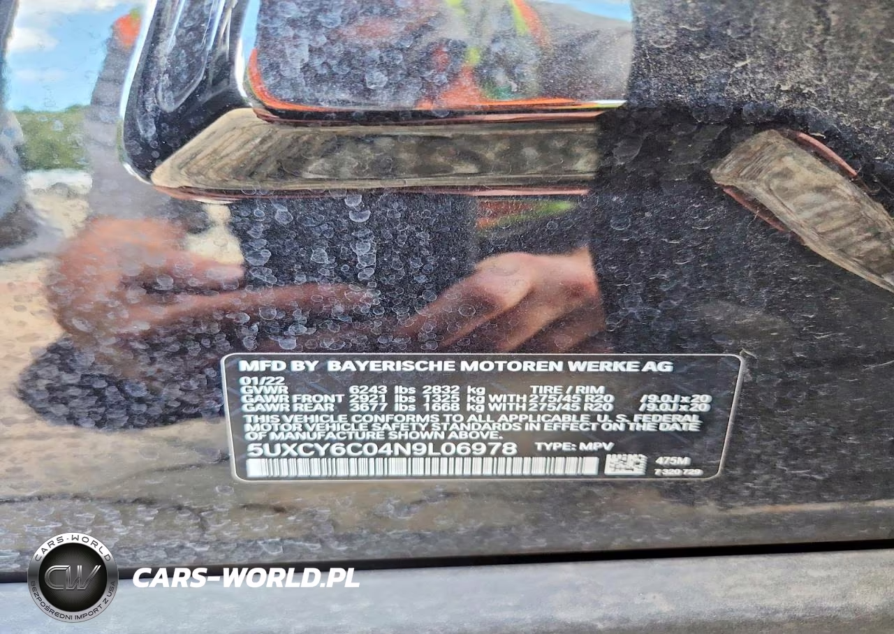 2022 BMW X6 xDrive40I VIN:5UXCY6C04N9L06978 - 13