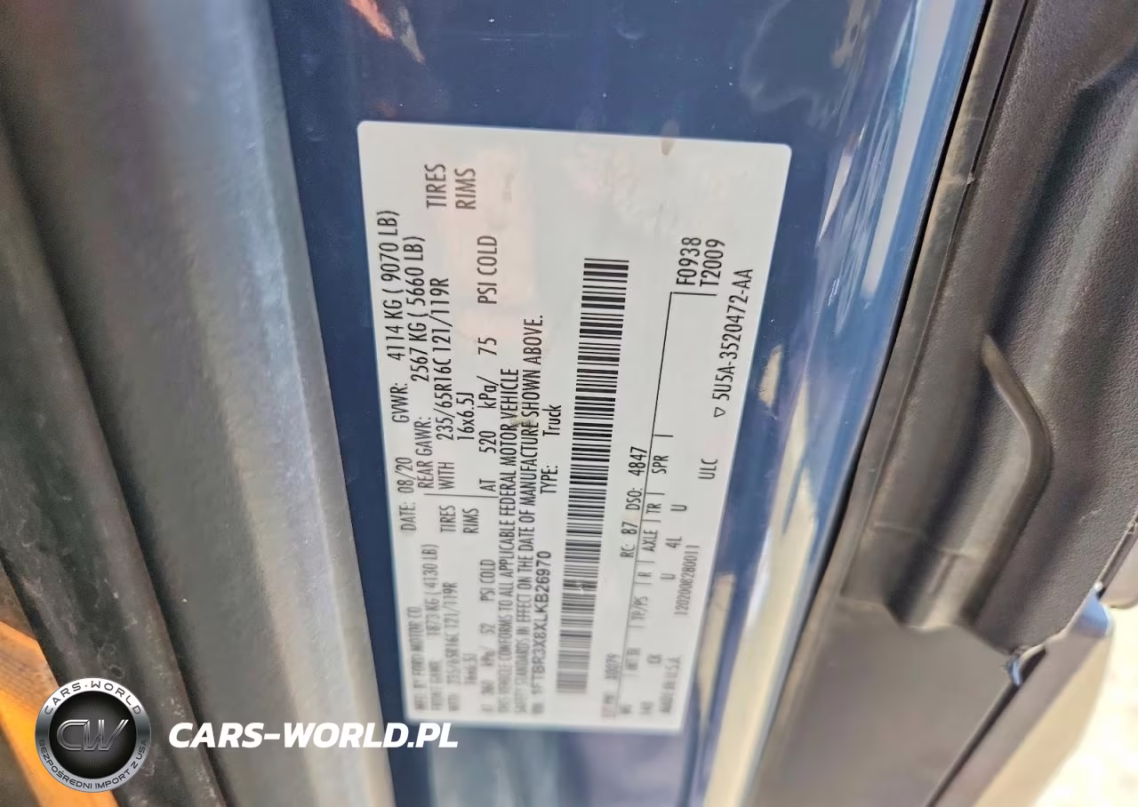 2020 Ford Transit 250 Delivery Van VIN:1FTBR3X8XLKB26970 - 13