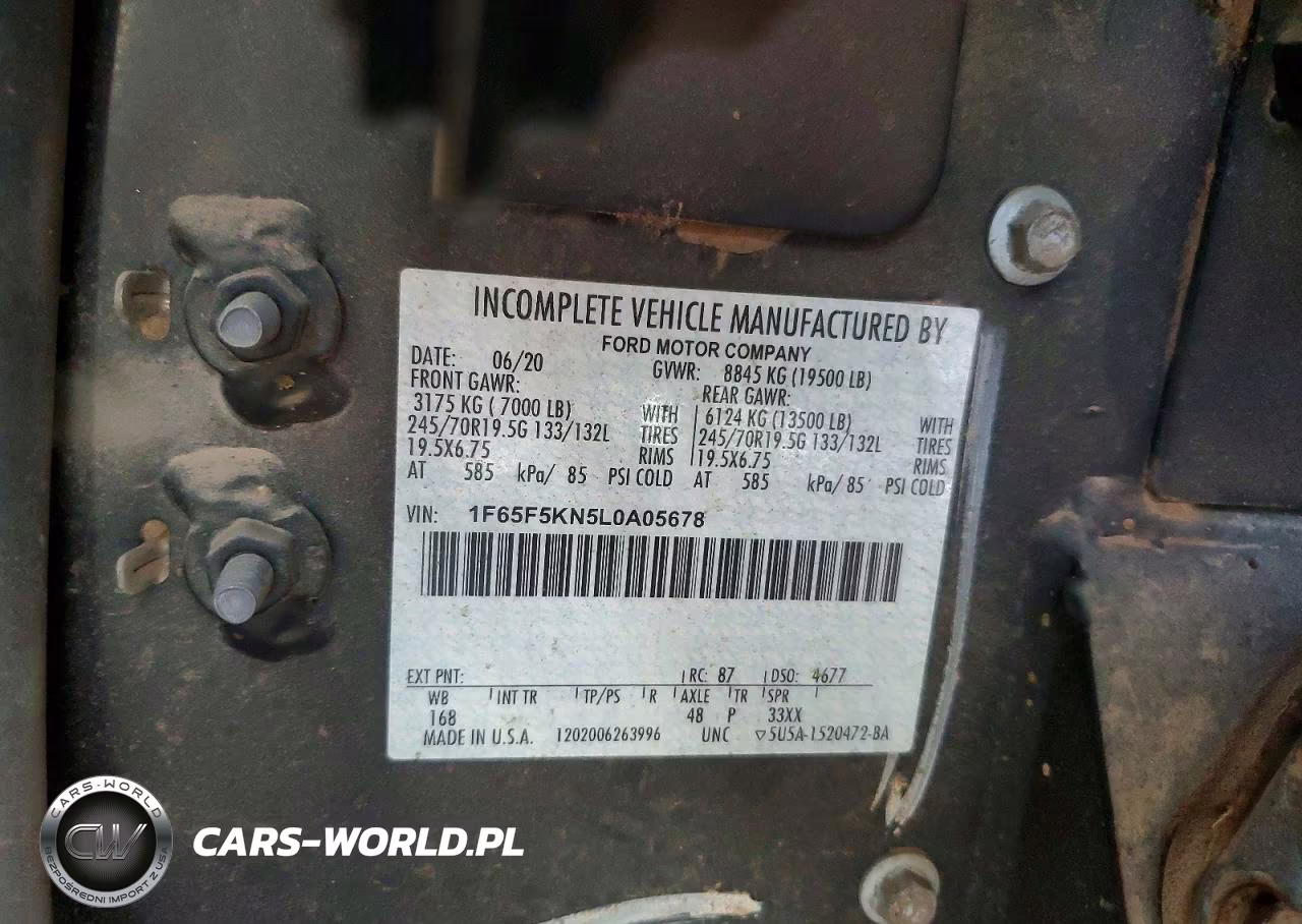 2020 Ford F59 Delivery Truck VIN:1F65F5KN5L0A05678 - 13