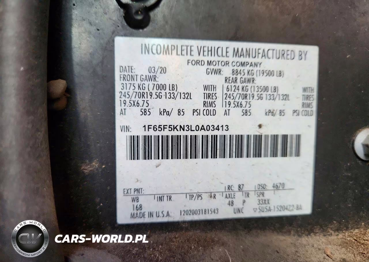 2020 Ford F59 Delivery Truck VIN:1F65F5KN3L0A03413 - 13