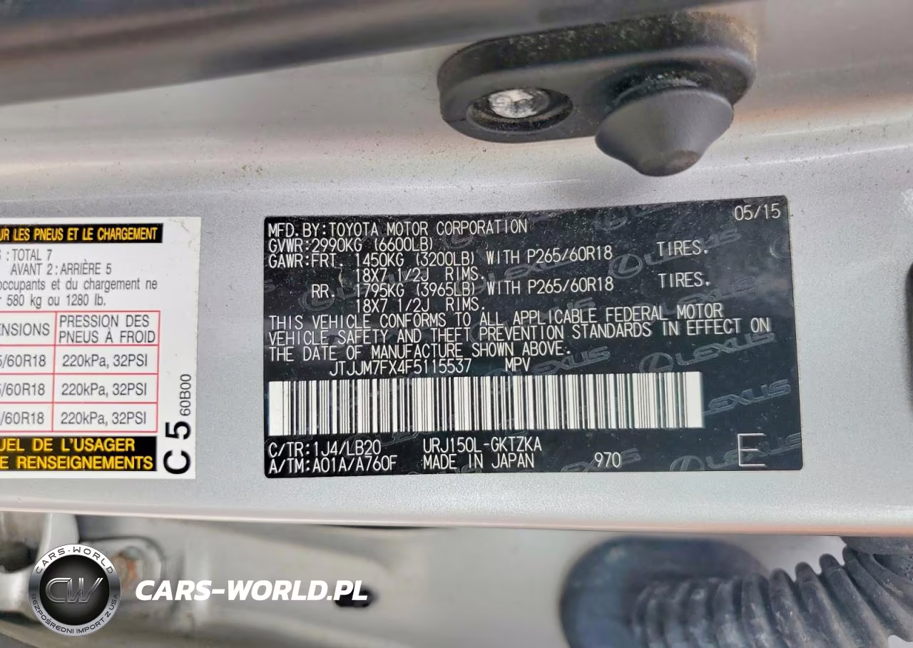 2015 Lexus Gx 460 Premium VIN:JTJJM7FX4F5115537 - 13