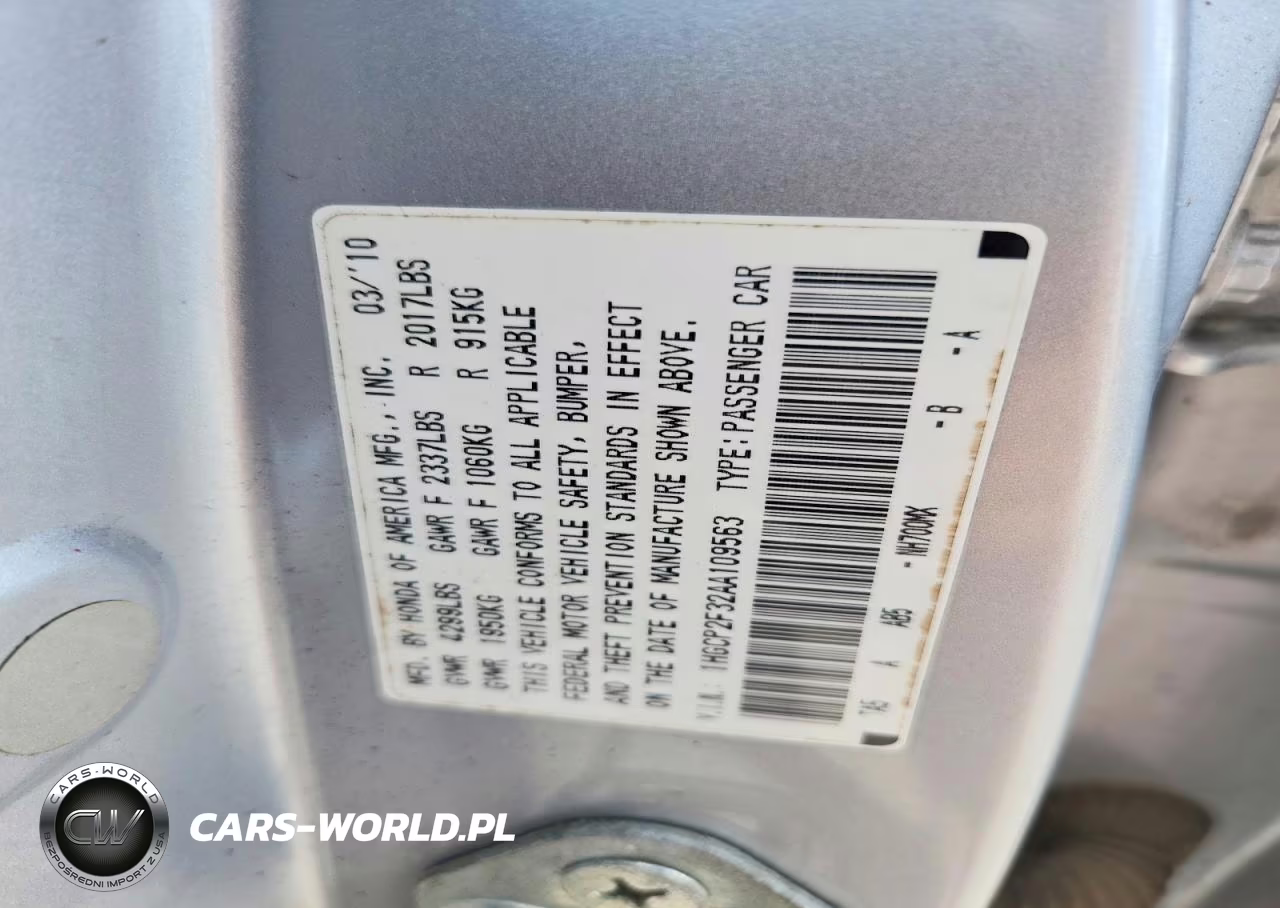 2010 Honda Accord Lx VIN:1HGCP2F32AA109563 - 12