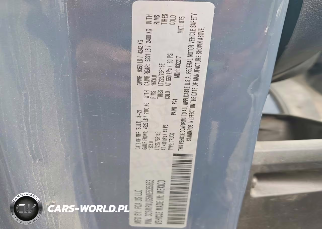 2021 Ram Promaster 3500 3500 High VIN:3C6MRVJG5ME535863 - 13