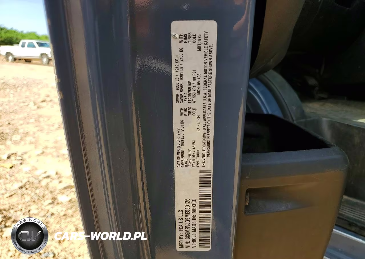 2021 Ram Promaster 3500 Delivery Van VIN:3C6MRVJG9ME580126 - 13
