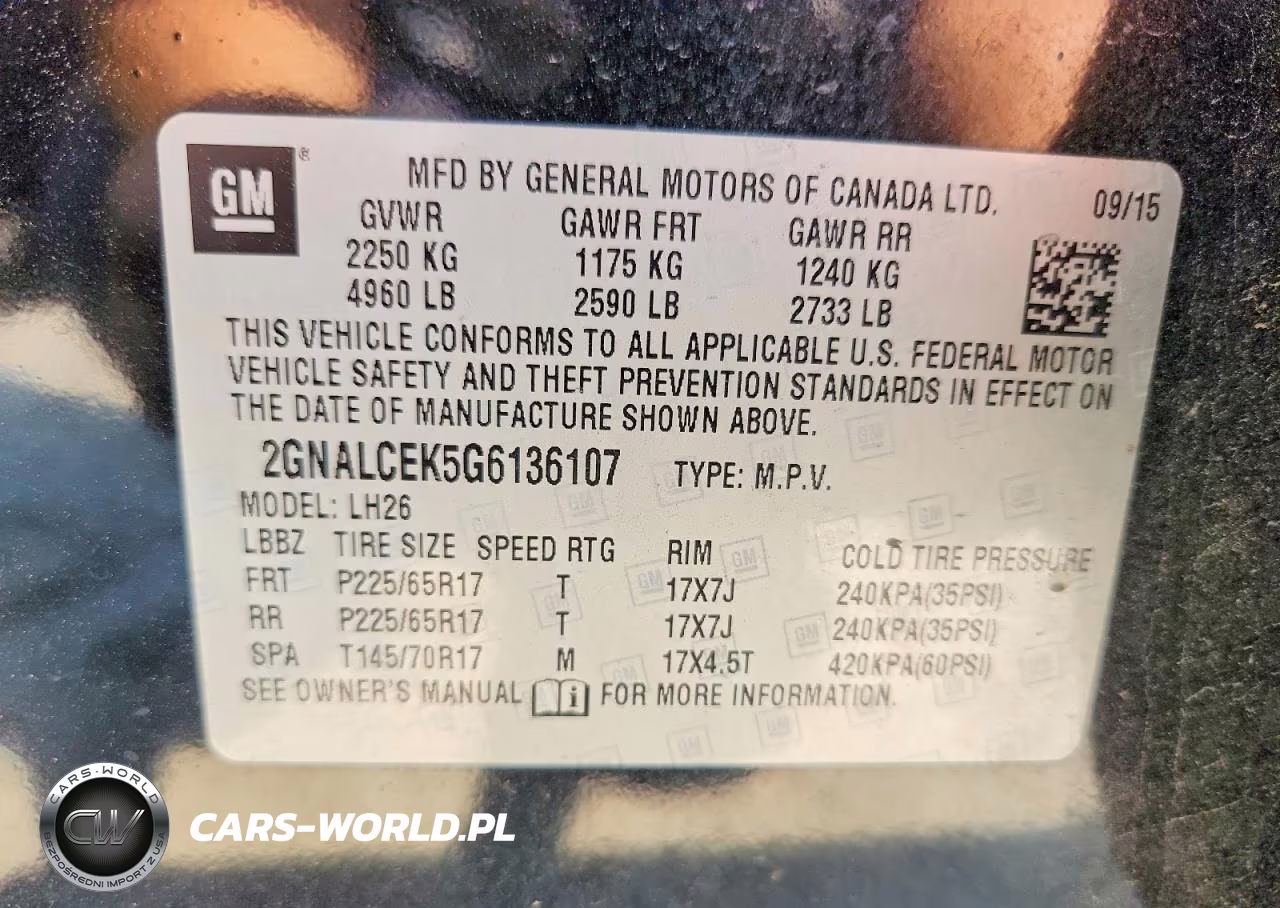 2016 Chevrolet Equinox Lt VIN:2GNALCEK5G6136107 - 14