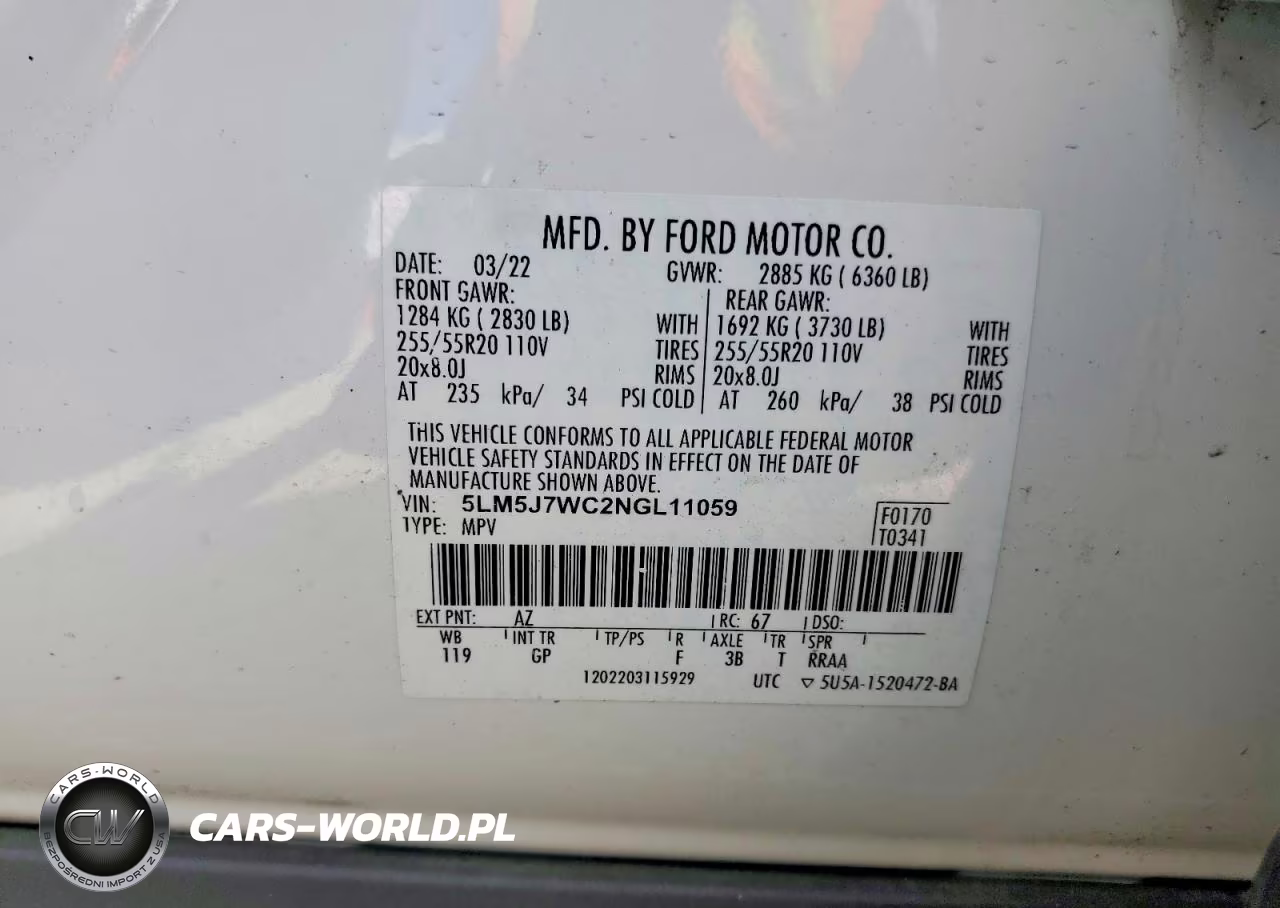 2022 Lincoln Aviator Reserve VIN:5LM5J7WC2NGL11059 - 14