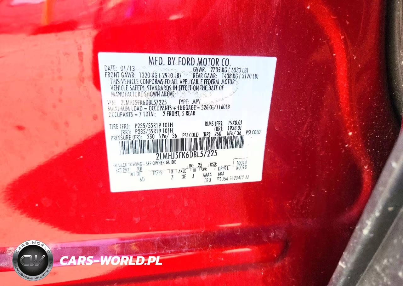 2013 Lincoln Mkt VIN:2LMHJ5FK6DBL57225 - 13