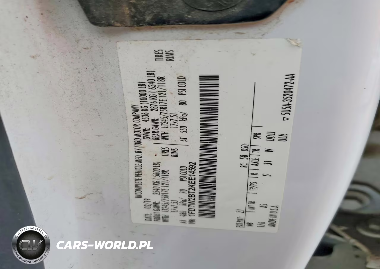 2019 Ford F250 Super Duty VIN:1FD7W2BT2KEE14592 - 12