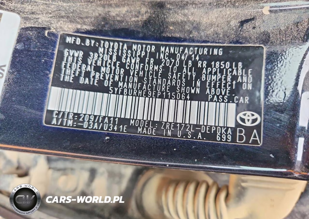 2014 Toyota Corolla L VIN:5YFBURHE9EP115064 - 12