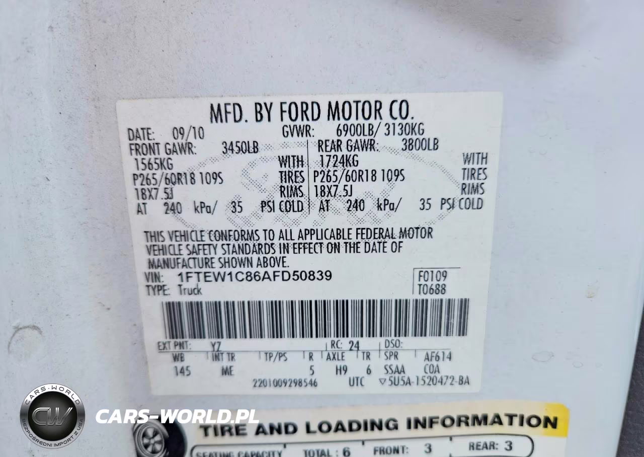 2010 Ford F150 Supercrew VIN:1FTEW1C86AFD50839 - 12