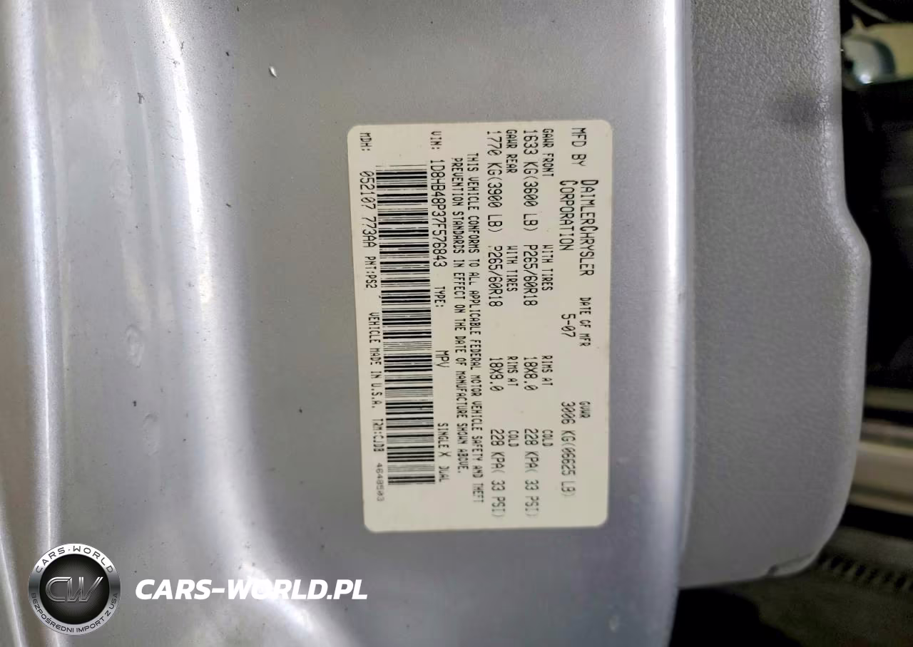2007 Dodge Durango Slt VIN:1D8HB48P37F576843 - 13
