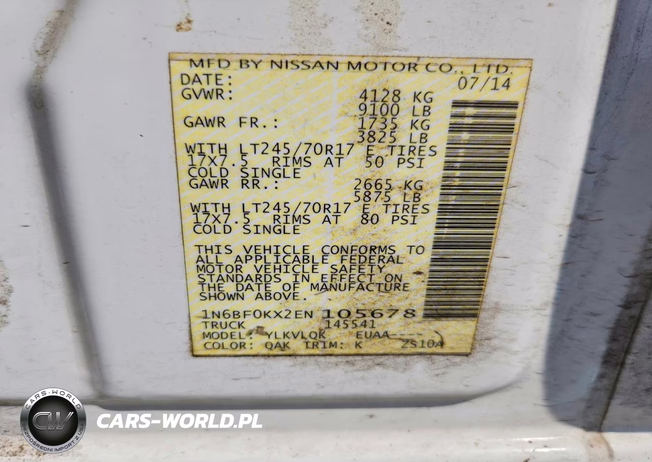 2014 Nissan Nv 2500 Hd S VIN:1N6BF0KX2EN105678 - 13