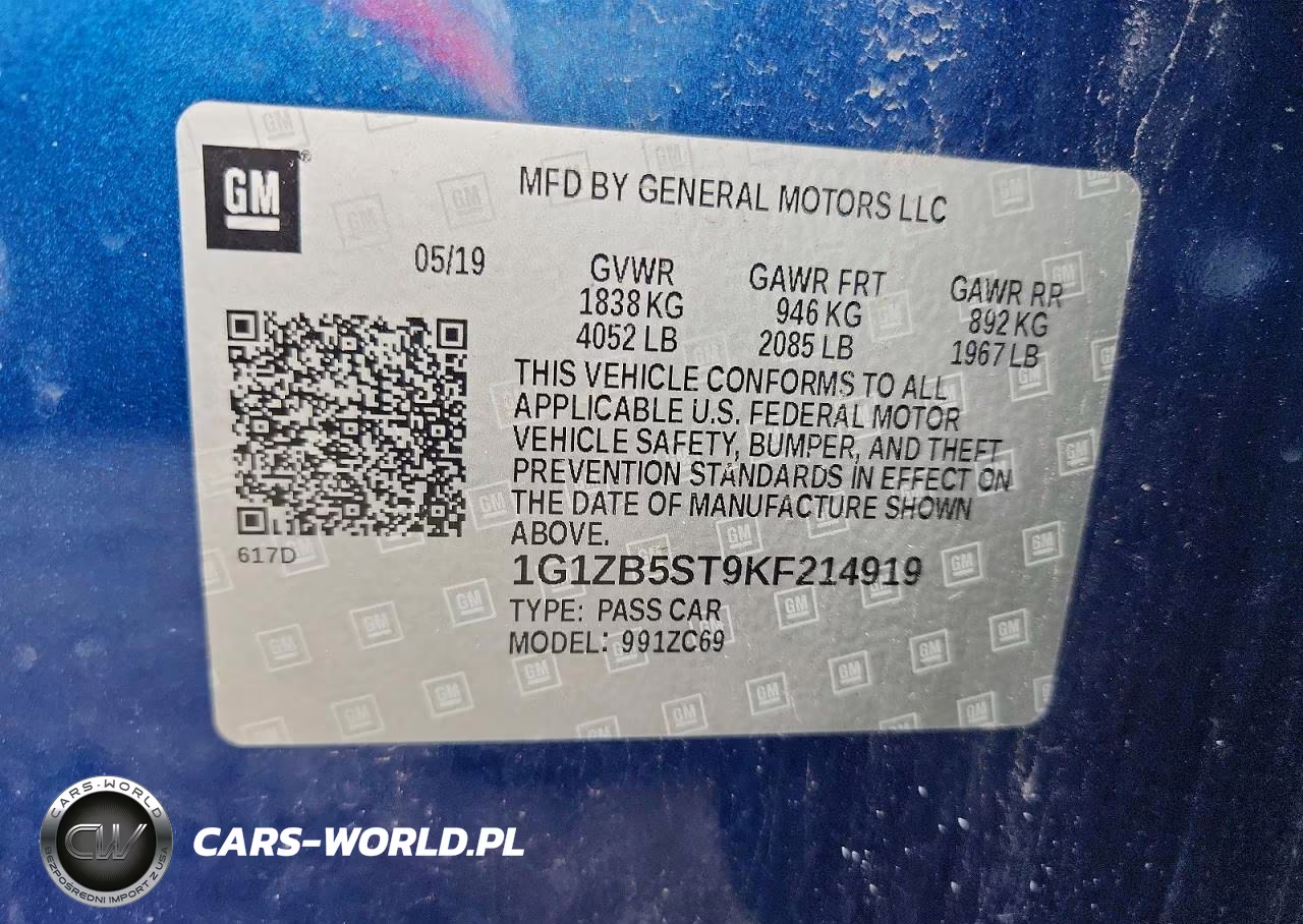 2019 Chevrolet Malibu Ls VIN:1G1ZB5ST9KF214919 - 12