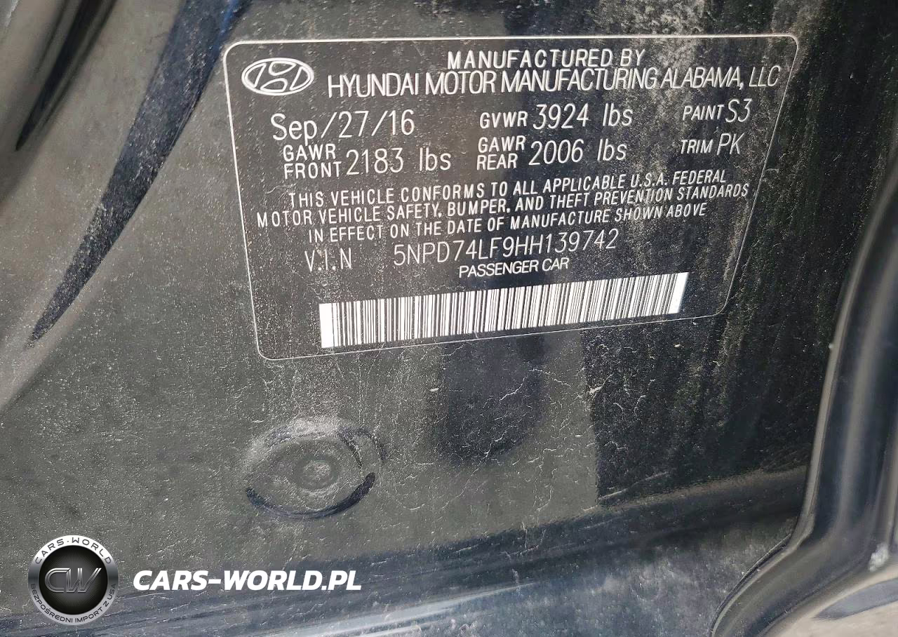 2017 Hyundai Elantra Se VIN:5NPD74LF9HH139742 - 12