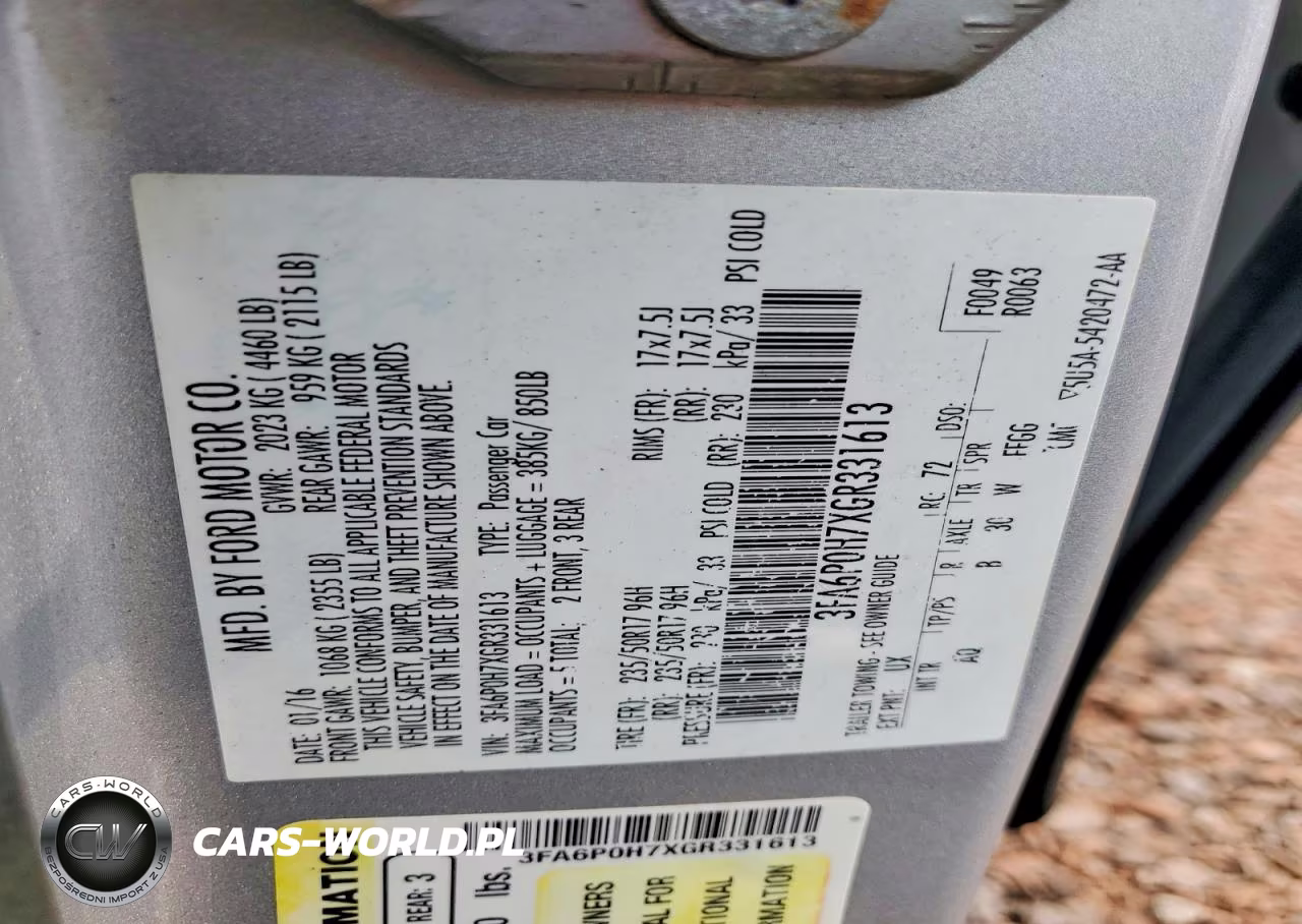 2016 Ford Fusion Se VIN:3FA6P0H7XGR331613 - 12