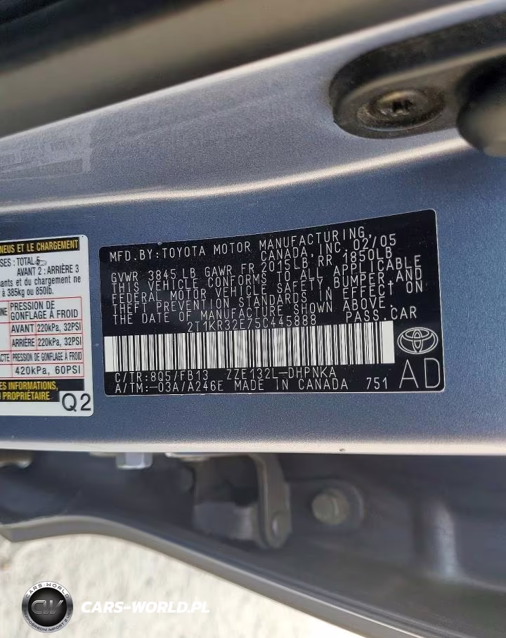 2005 Toyota Matrix Xr VIN:2T1KR32E75C445888 - 12
