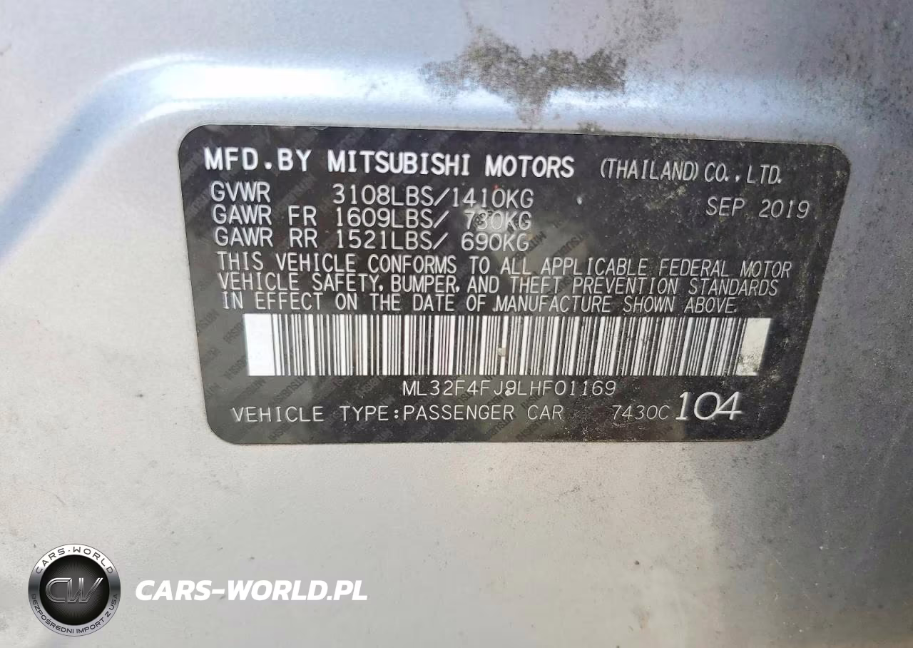 2020 Mitsubishi Mirage G4 Se VIN:ML32F4FJ9LHF01169 - 12
