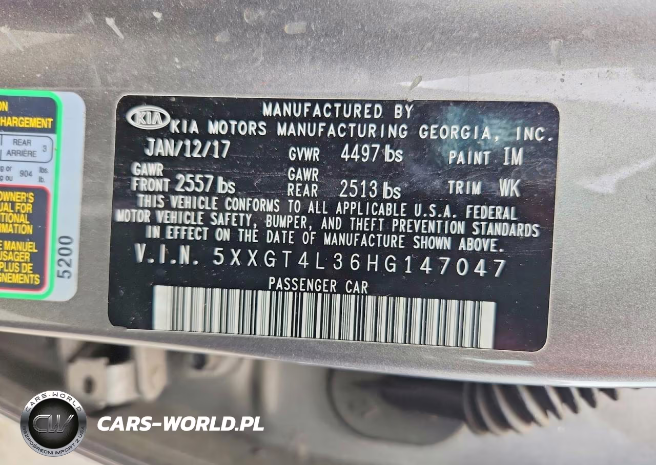 2017 Kia Optima Lx VIN:5XXGT4L36HG147047 - 13