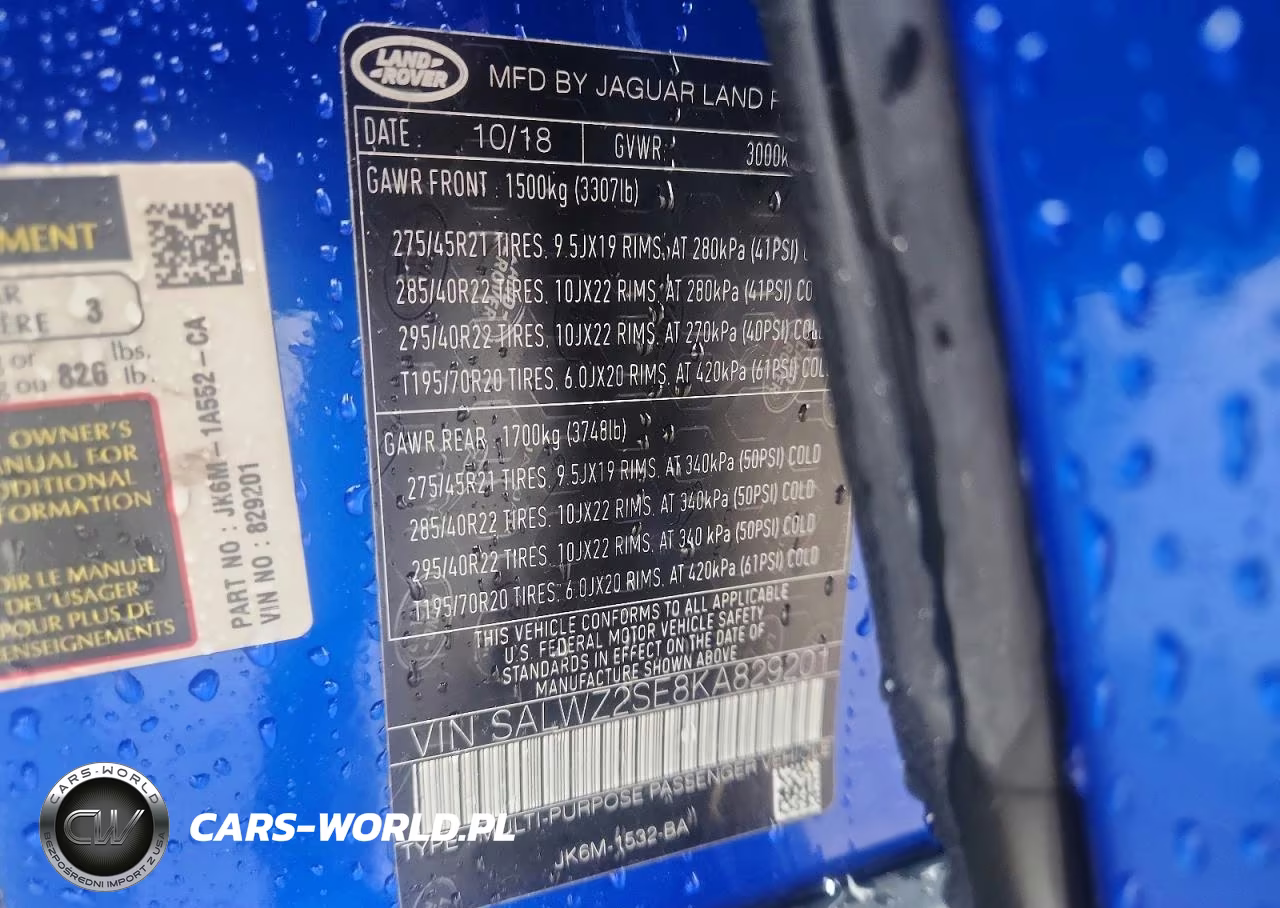 2019 Land Rover Range Rover Sport Svr VIN:SALWZ2SE8KA829201 - 13