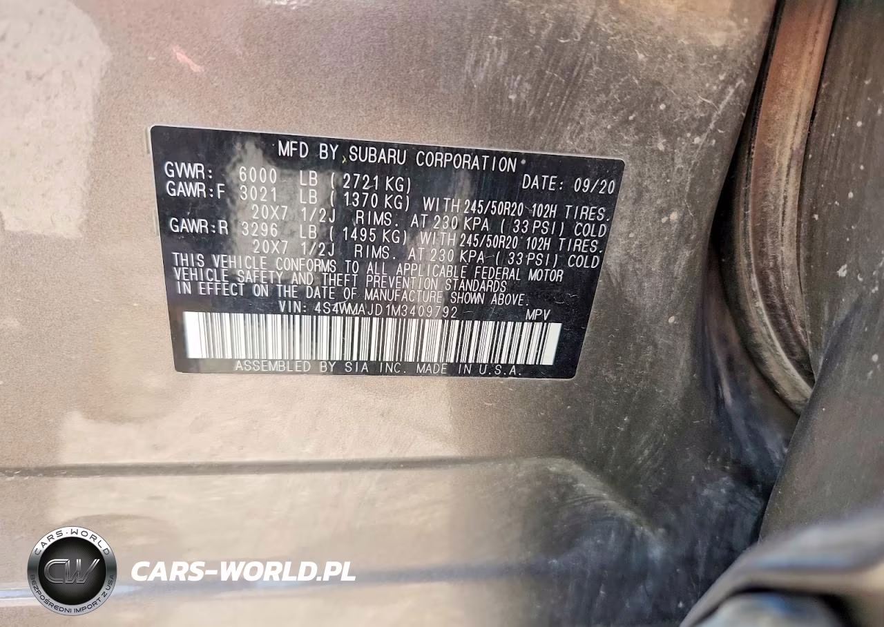 2021 Subaru Ascent Limited VIN:4S4WMAJD1M3409792 - 14
