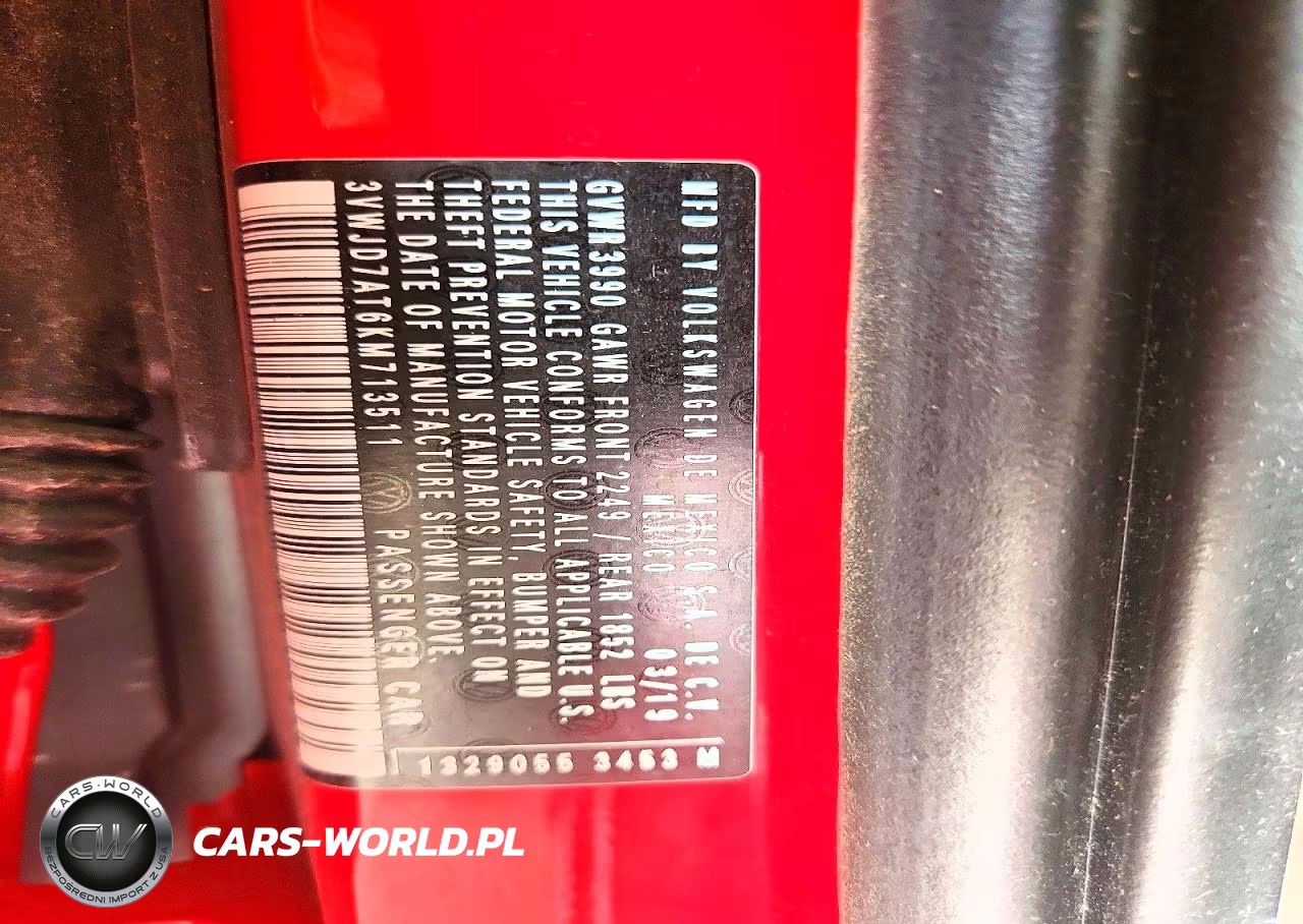 2019 Volkswagen Beetle Se VIN:3VWJD7AT6KM713511 - 12