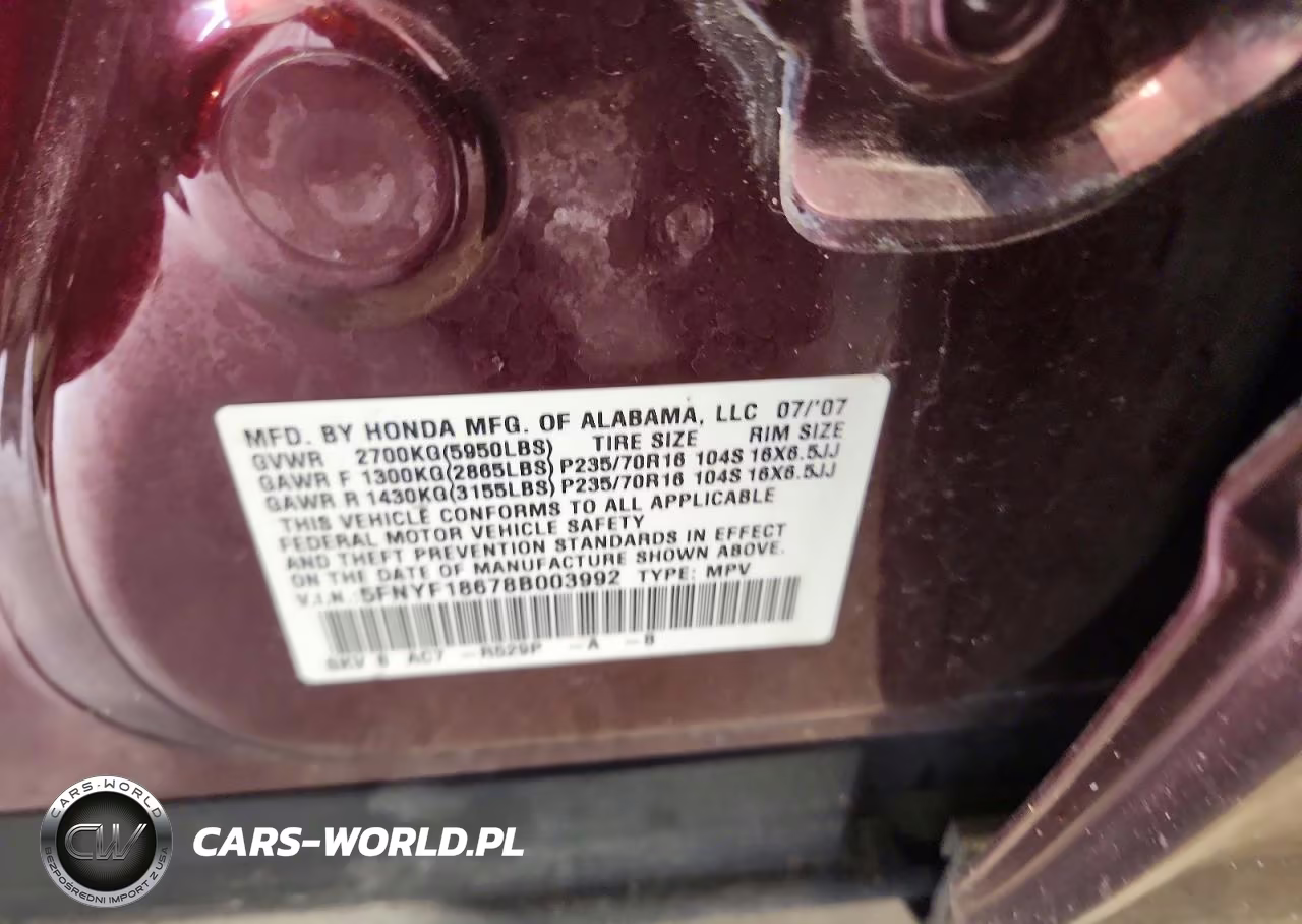 2008 Honda Pilot Exl VIN:5FNYF18678B003992 - 13
