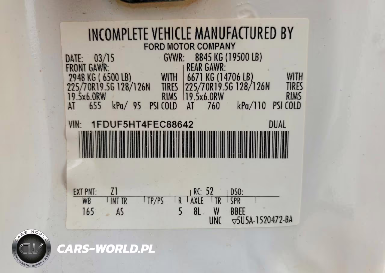 2015 Ford 550 VIN:1FDUF5HT4FEC88642 - 13