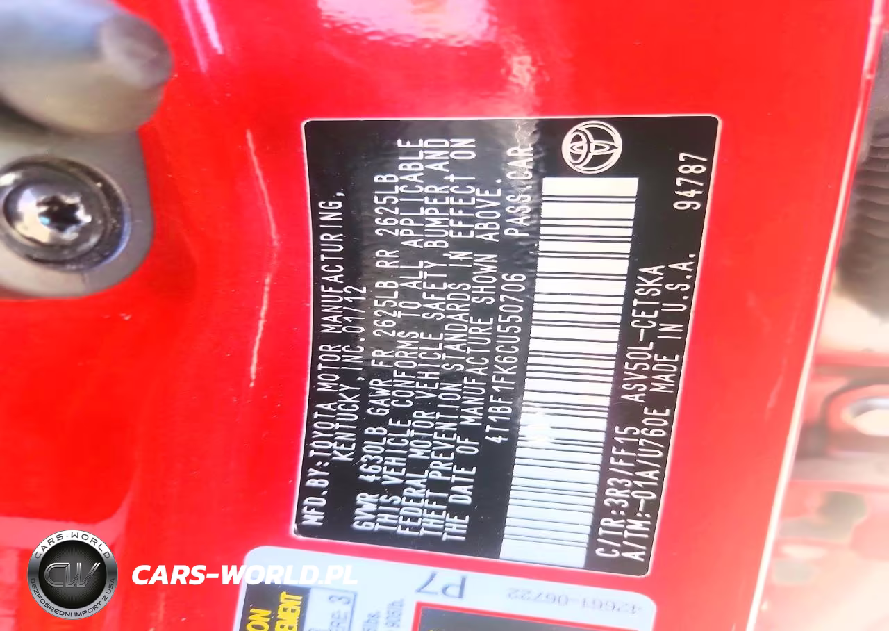 2012 Toyota Camry Se VIN:4T1BF1FK6CU550706 - 12