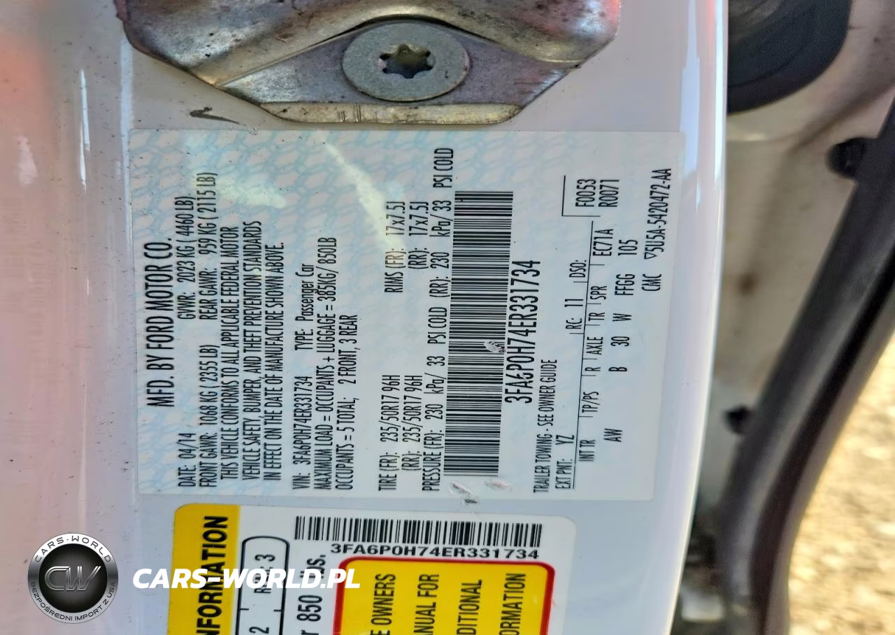 2014 Ford Fusion Se VIN:3FA6P0H74ER331734 - 12