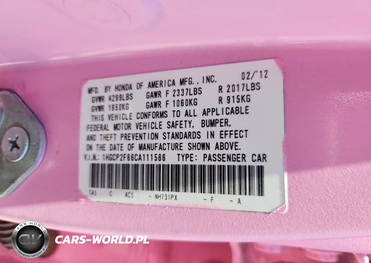 2012 Honda Accord Se VIN:1HGCP2F66CA111586 - 12