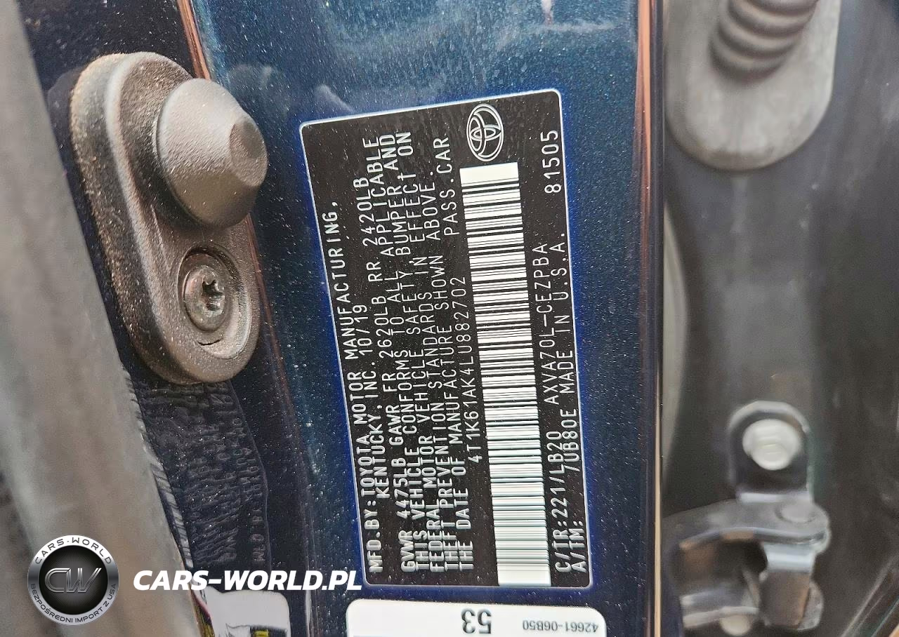 2020 Toyota Camry Xse VIN:4T1K61AK4LU882702 - 13