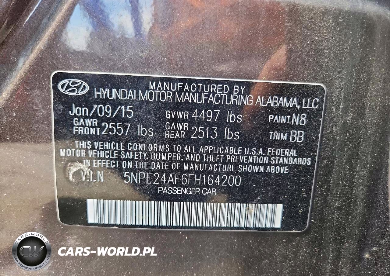 2015 Hyundai Sonata Se VIN:5NPE24AF6FH164200 - 12