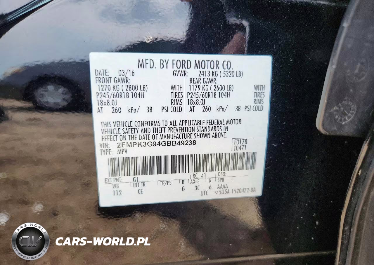 2016 Ford Edge Se VIN:2FMPK3G94GBB49238 - 12