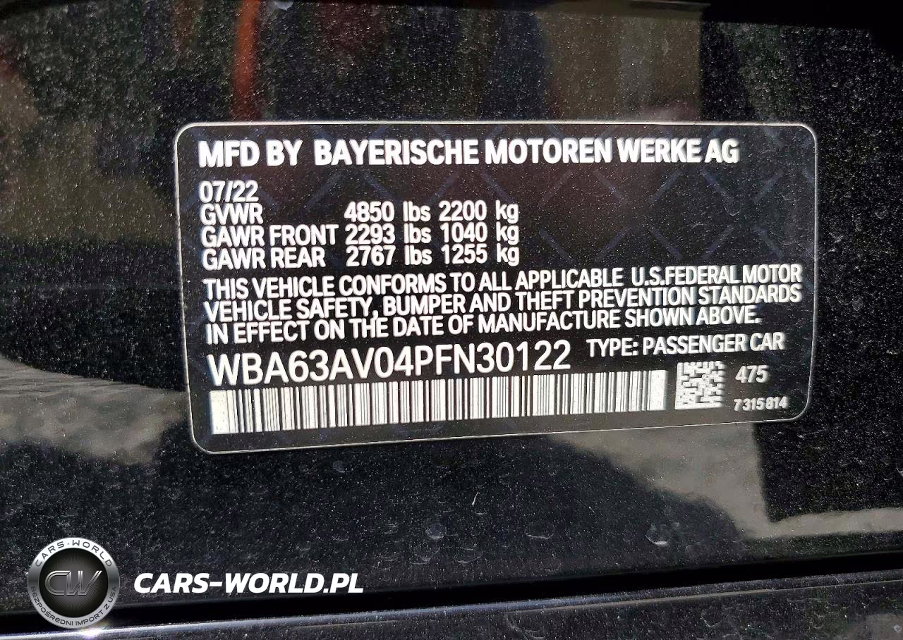 2023 BMW 430I Gran Coupe VIN:WBA63AV04PFN30122 - 12