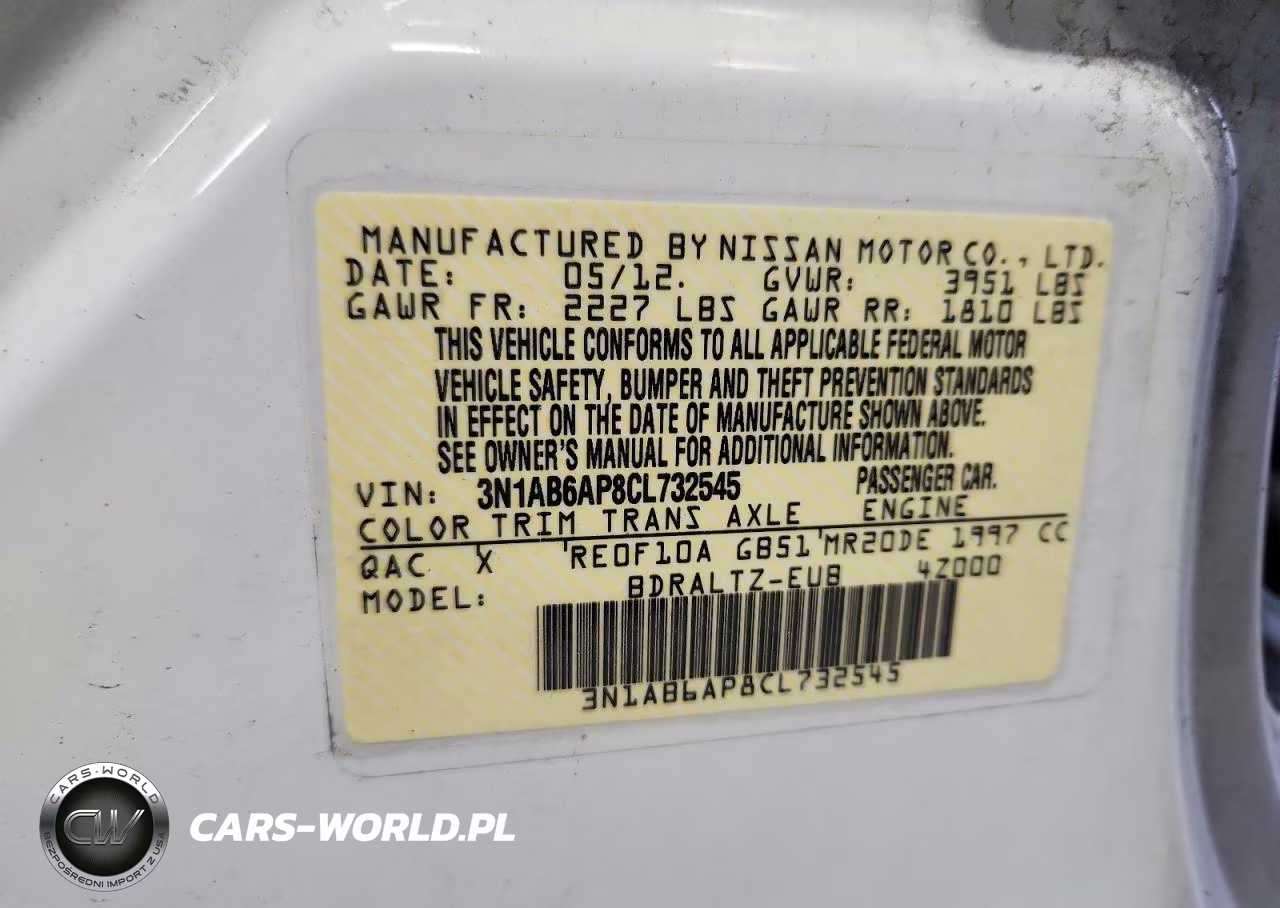 2012 Nissan Sentra 2.0 VIN:3N1AB6AP8CL732545 - 13